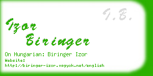 izor biringer business card